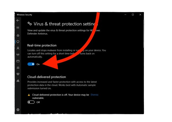 Turning Off Real Time protection before using windows 10 activator